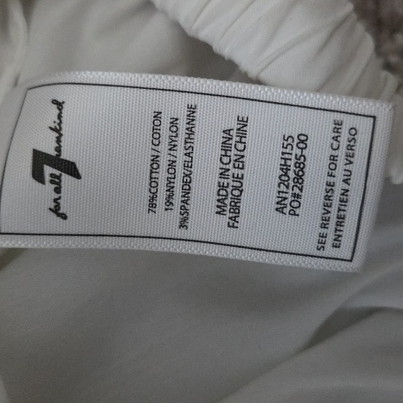 7 For All Mankind White Off-Shoulder Puff Sleeve Cotton Blouse - Picture 4 of 5